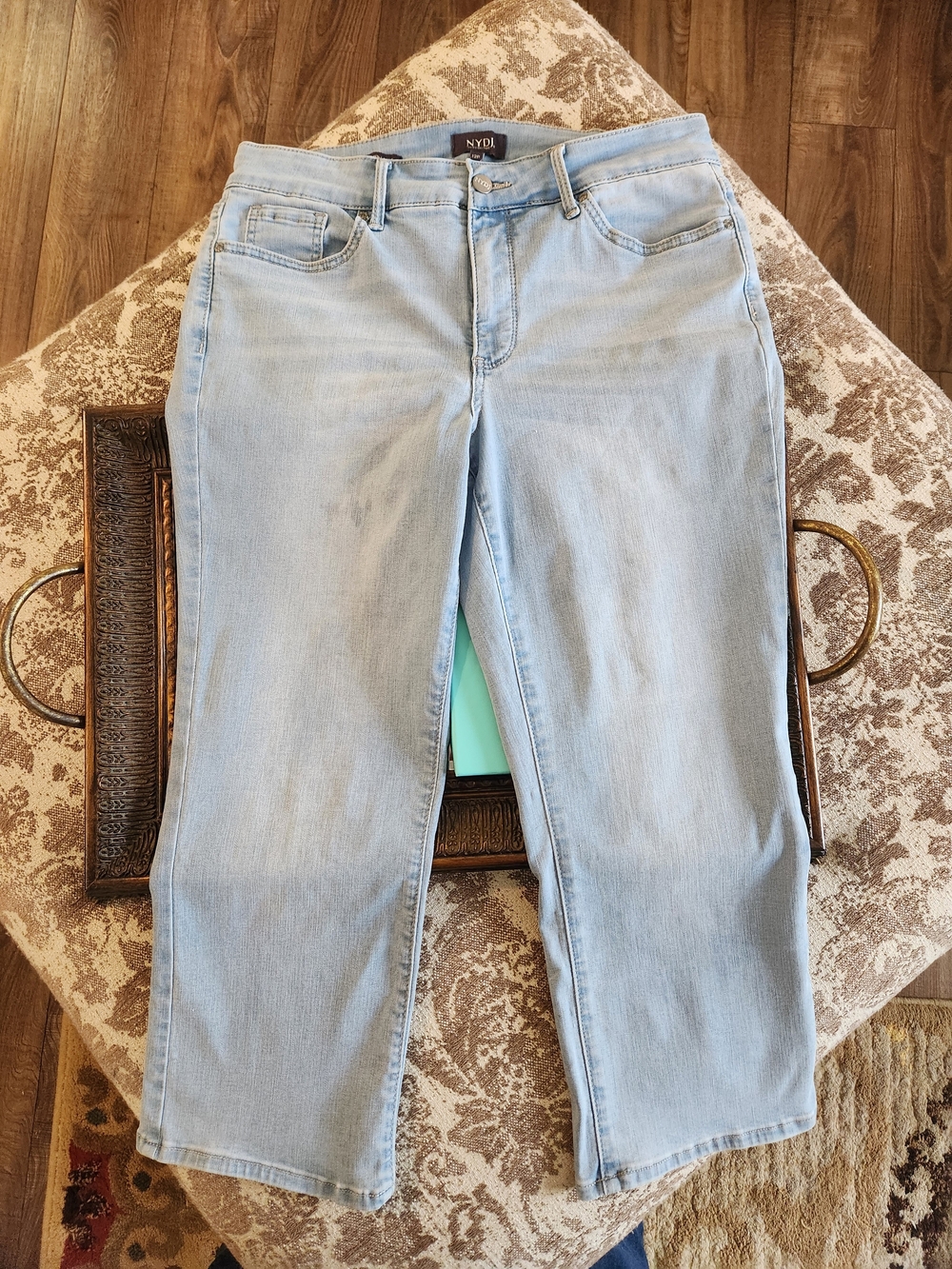 NYDJ Straight Leg Jeans in Light Blue Wash